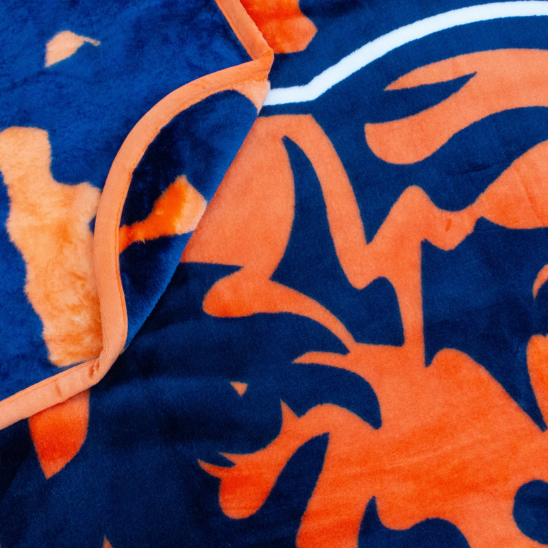 Chicago Bears Navy and Orange Knitted Throw Blanket