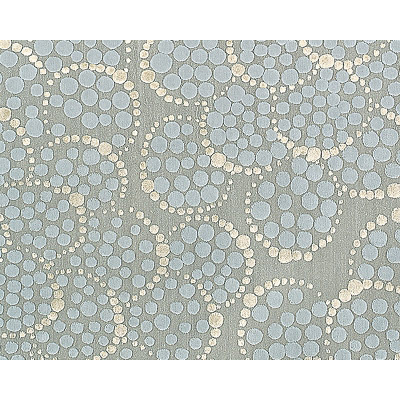 Effervescence Polka Dots Area Rug in Beige/Blue/Gray, Rectangle 6' x 9'