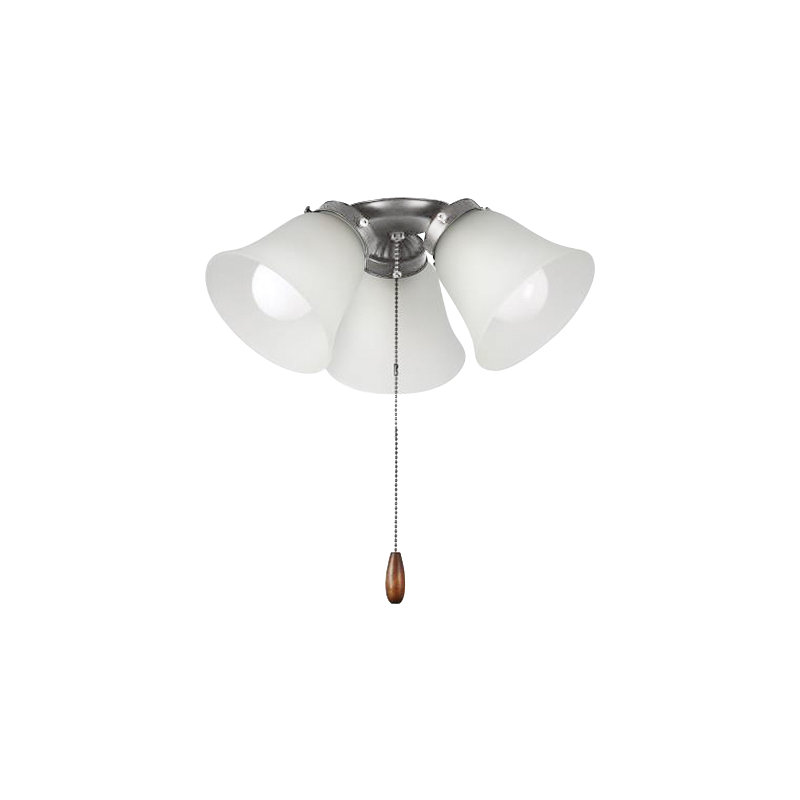 Ensemble de ventilateur de plafond 3 lumières Universal Basic-Max, Nickel satiné