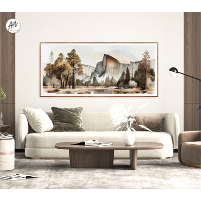 Parc national de Yosemite, art mural horizontal, impression de voyage à l'aquarelle