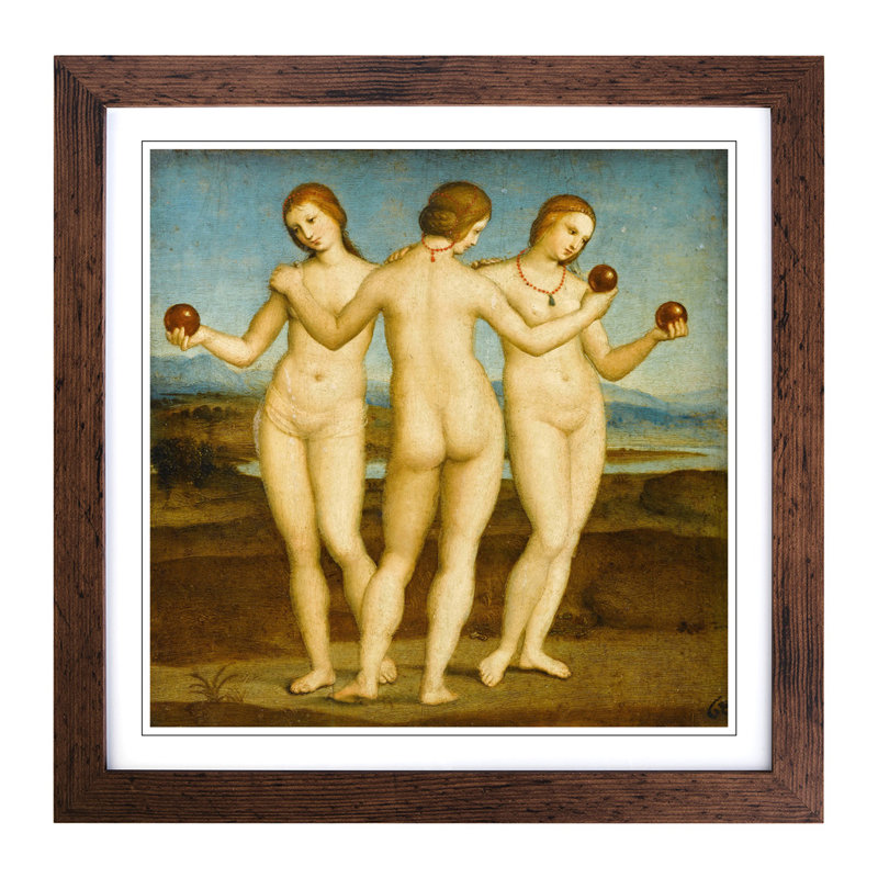 Three Graces by Rembrandt - Framed Print, Walnut