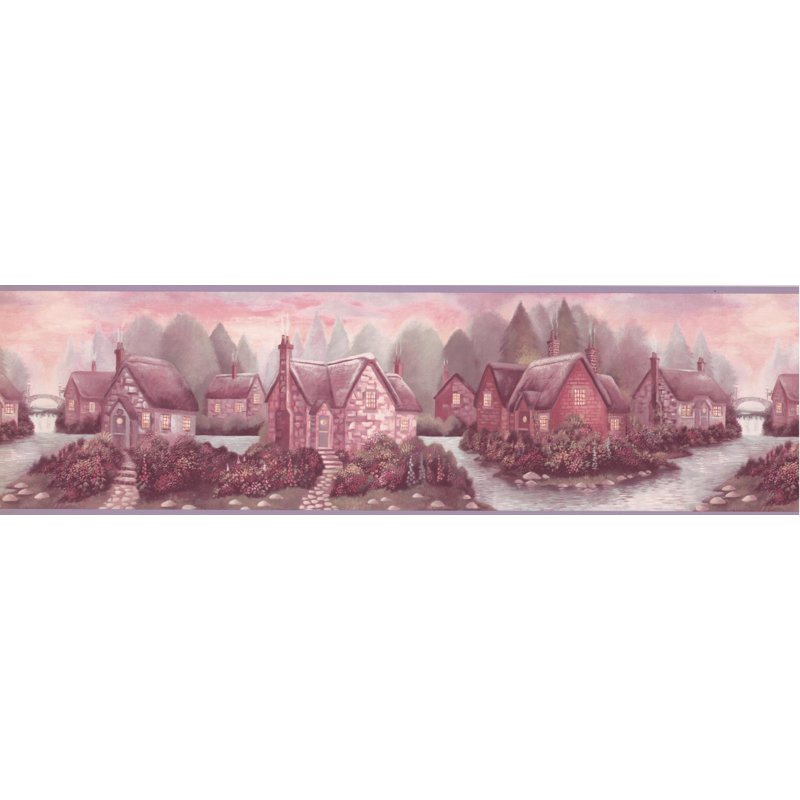 Bordure de papier peint abstrait L 15 pi x l 7 po Puckett Vintage Village on the River Forest