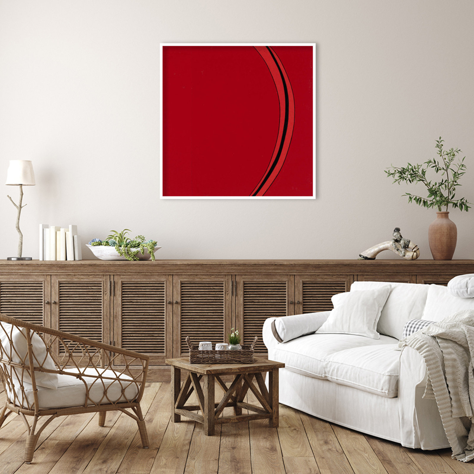 Segment Print by Alex Dunn, White, 41" H x 41" W