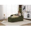 Canapé-lit moderne avec méridienne courbée avec assise profonde et coussin intégré pour le salon ou la chambre à coucher.-325544238