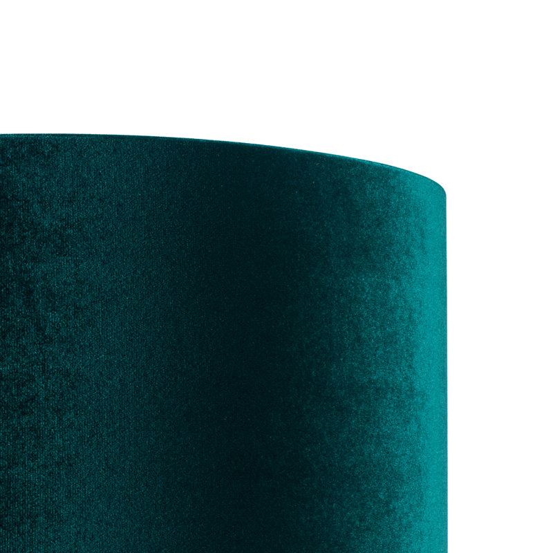 Metal Table Lamp, Green, Velvet, Gold