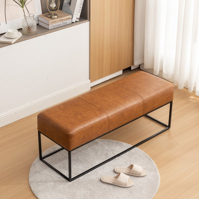Banc rembourré en similicuir Mikhajlo