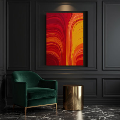 «Abstract Color Field 1», art mural sur toile rouge