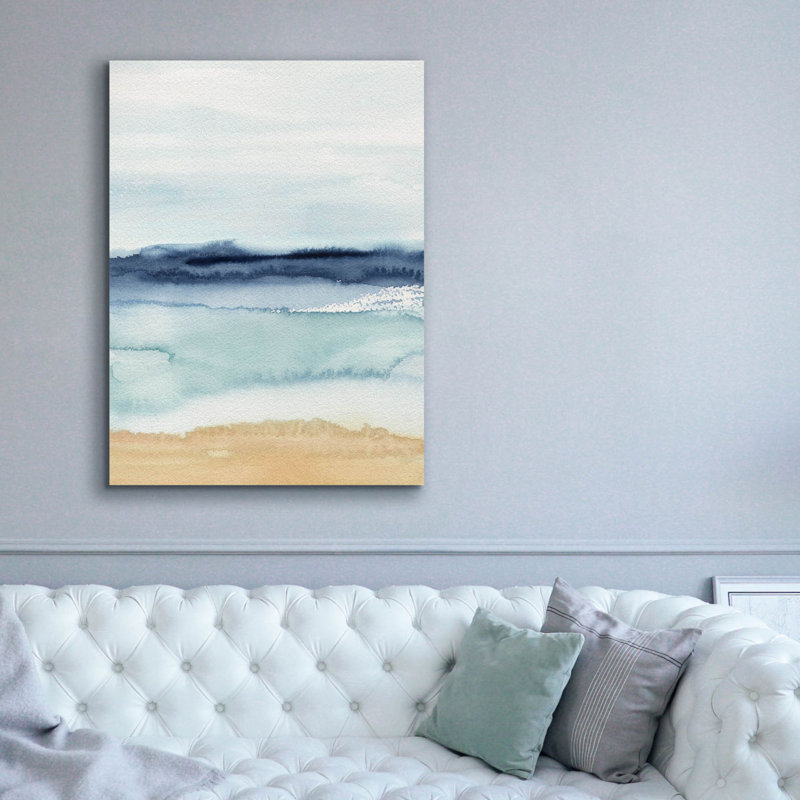 «Watercolor Ocean Horizon 2» par Annie Warren, art mural sur toile, H 54 po x l 40 po x P 1,5 po