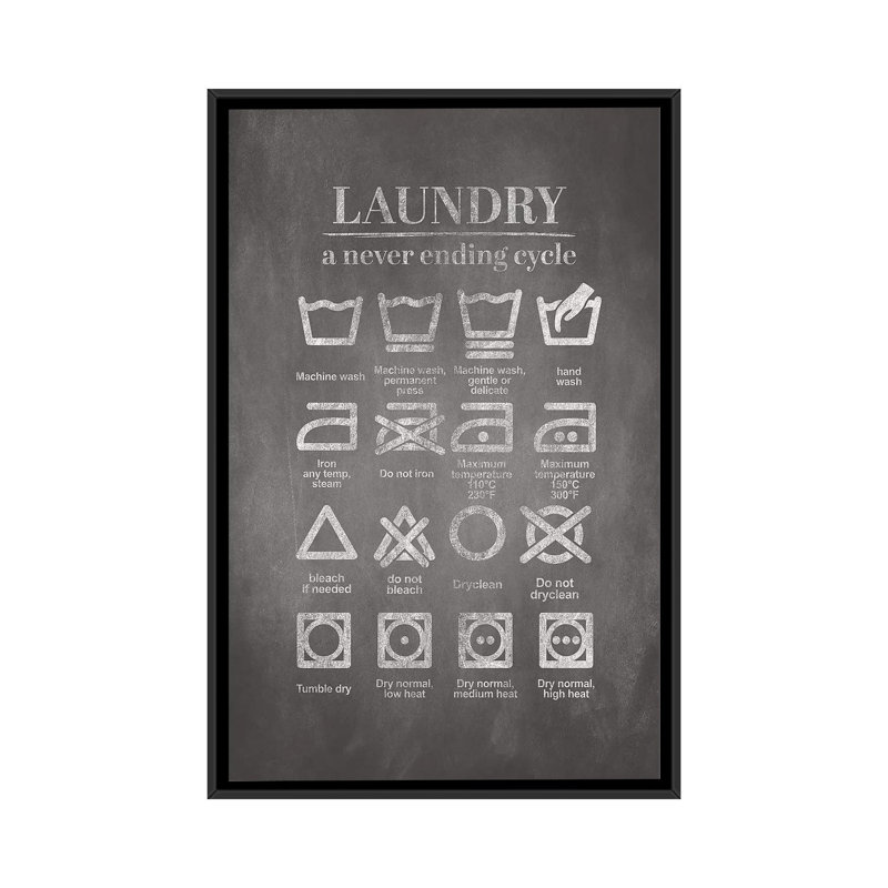 " Washing Cycle ", 26" H x 18" W x 1.5" D, Black Framed Canvas, No Mat