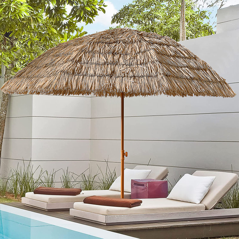 Parasol de patio 8 'Thatch Tiki Tropical Palapa Raffia Tiki Hut Hawaiian Hula Beach