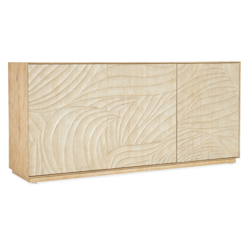 72-Inch Black Oak Veneer Transitional Entertainment Credenza
