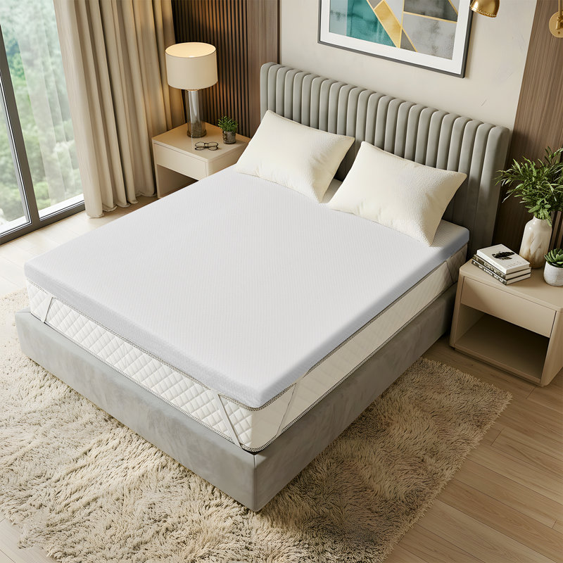 2 Inch Gel Memory Foam Mattress Topper High Density Cooling Pad Pressure Relief Bed Topper with Removable Washable Cover