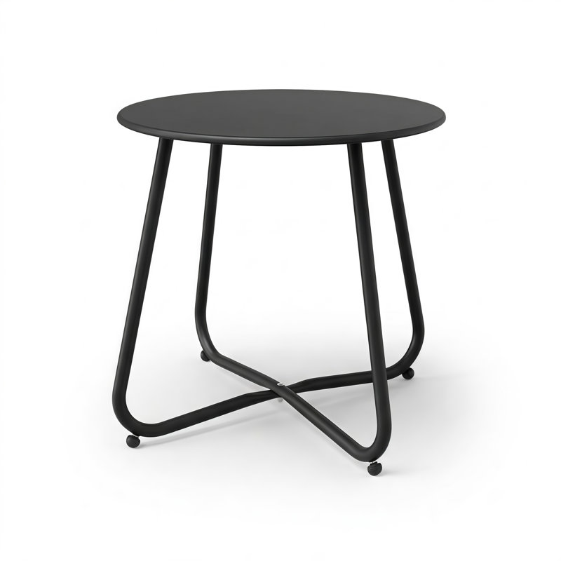 Table d'appoint extérieure en acier, Black