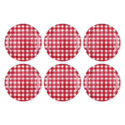 6-Piece Gingham 9" Melamine Plates.