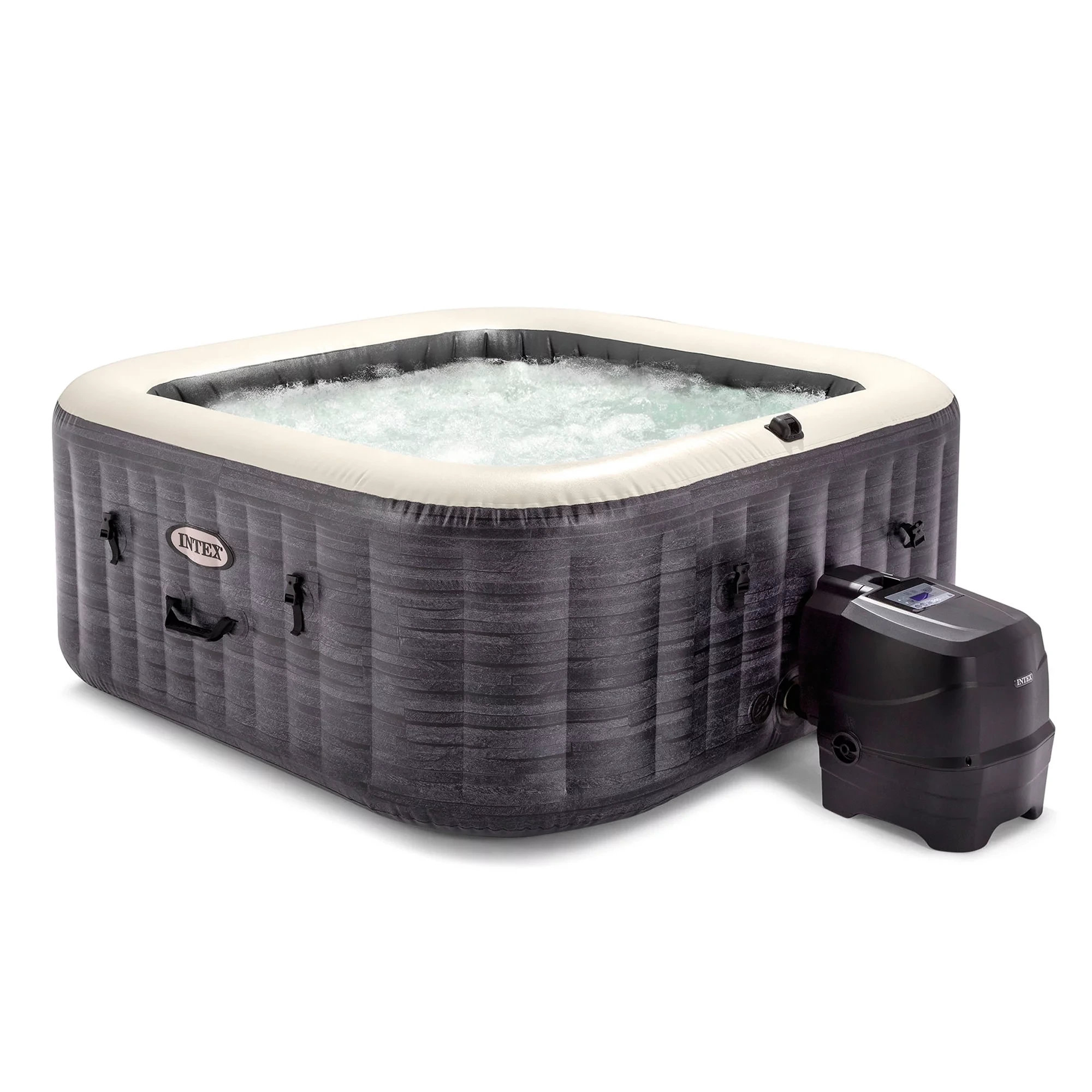 Intex 110 Volt 4 - Person 140 - Jet Square Inflatable Hot Tub in Gray &  Reviews
