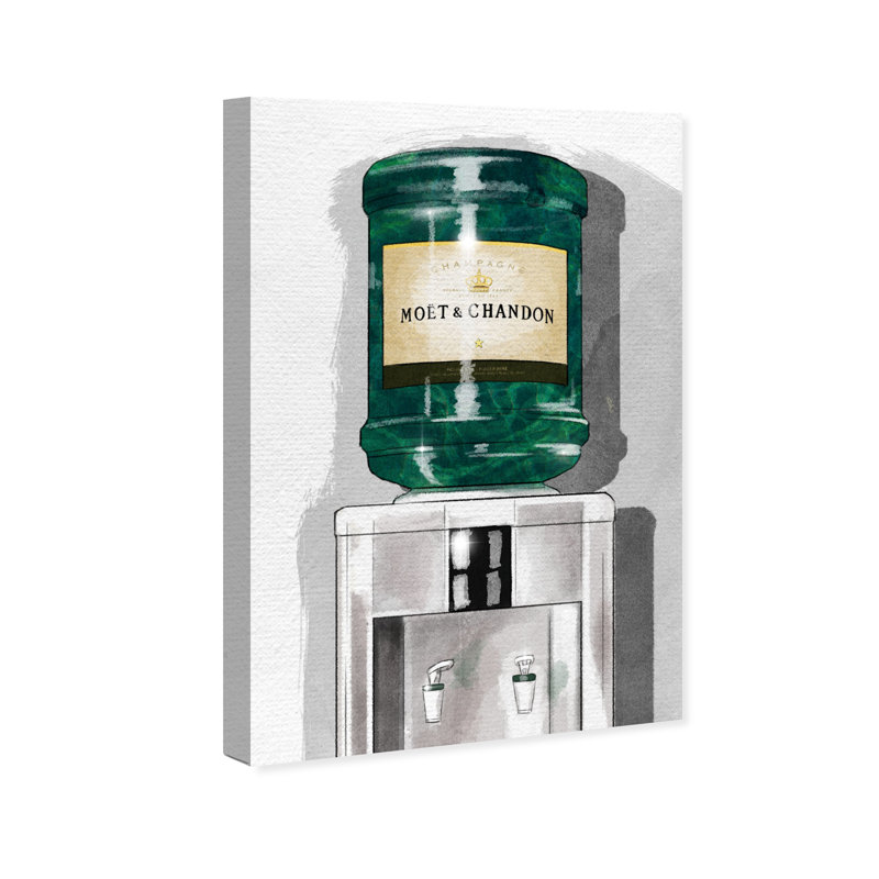 Drinks and Spirits Champagne For Days, Glam Green, impression sur toile, H 54 po x l 36 po