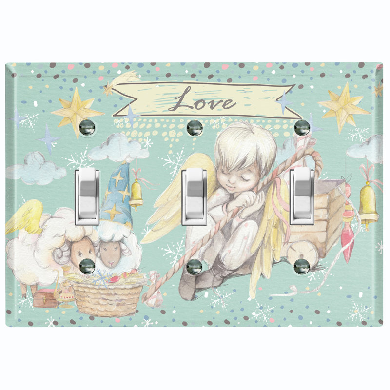 Plaque murale 3 lumières Angel Baby Love