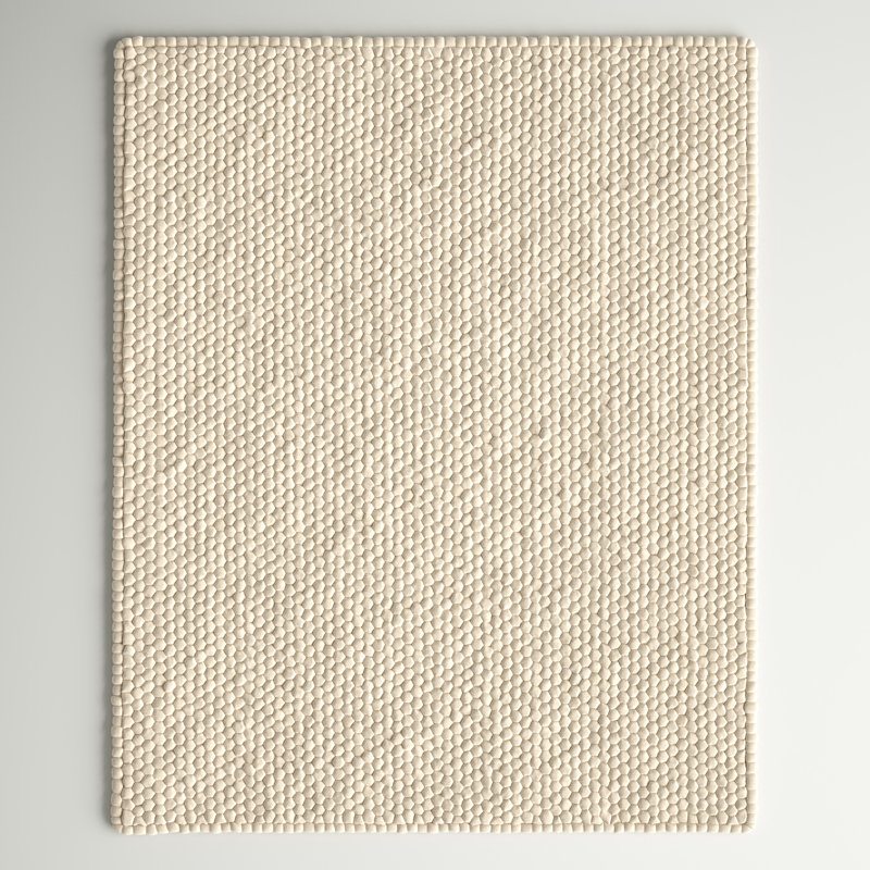 Tapis beige rectangulaire en laine tissé à la machine Sondra, Rectangle 5 pi 1 po x 8 pi
