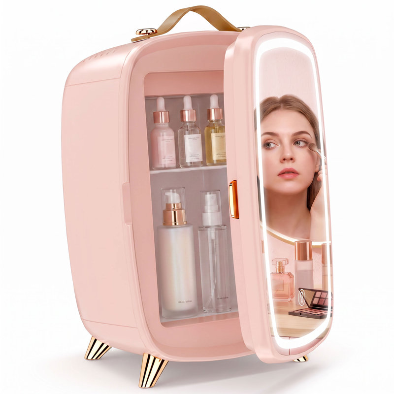 HOMCOM Mini Fridge, Pink