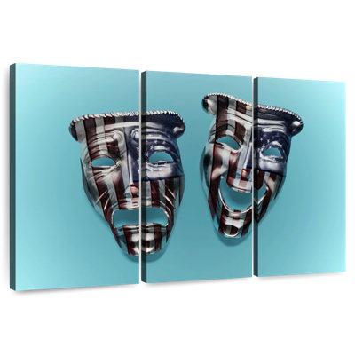 American Tragedy And Comedy Masks