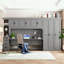 Lit escamotable simple avec garde-robe, armoire et bureau-577318465
