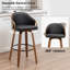 Tabourets de bar pivotants modernes Mahtab avec revêtement en polyuréthane et pieds en bois-462535346-462535359
