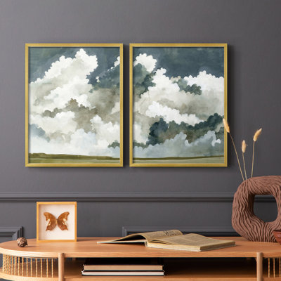 «Vast Neutral Sky I», reproduction encadrée de qualité supérieure - prête à être accrochée - aucun clou requis - aucun clou requis