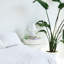 Lampe champignon en verre blanc