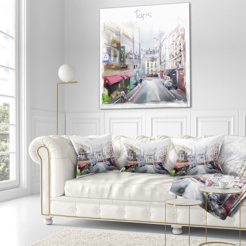 Paris - Cityscape Printed Throw Pillow