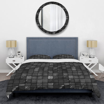 Grey Modern Mosaic Tiles III - Modern Duvet Cover Set