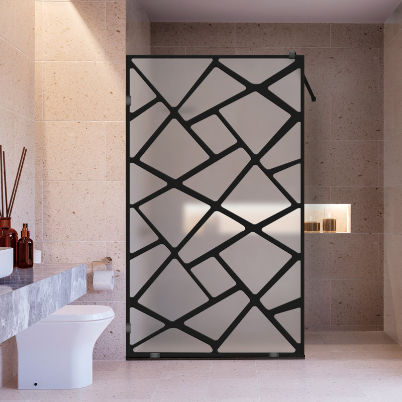 Écran de douche en verre de style industriel l 25 1/2 po x H 75 po