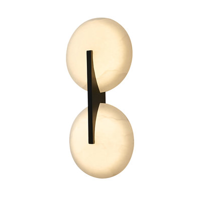 Traditional 2-Light LED Alabaster Wall Sconce 