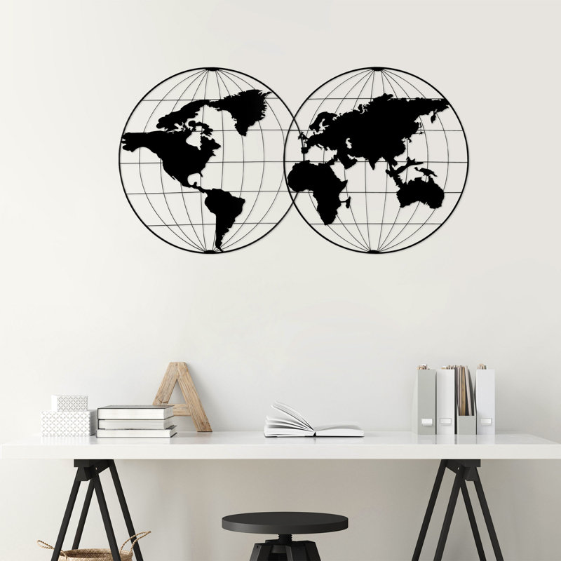 Industrial Map Wall Decor on Metal