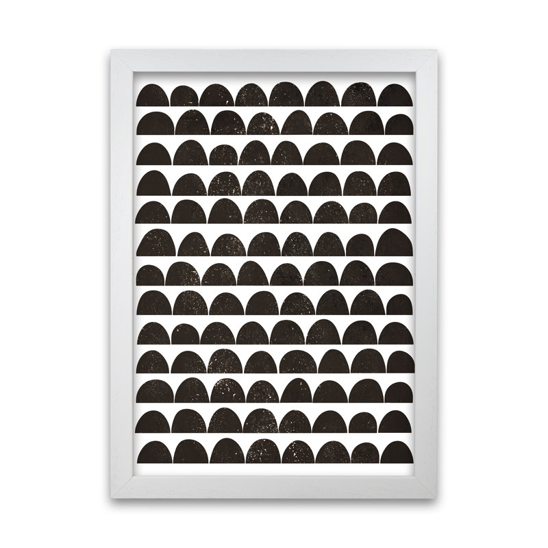 Half Moon Black Texture Original - Print, White Frame, 42cm H x 30cm W x 3cm D