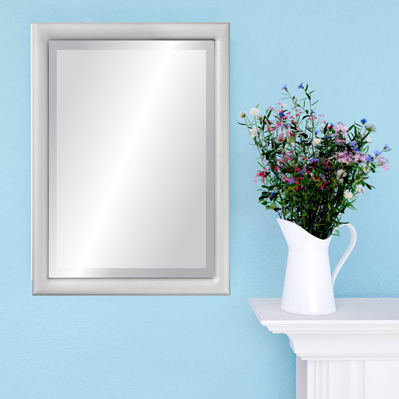 Miroir d'appoint Rowles, H 17 po x l 13 po, Lin blanc