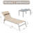 Outdoor Patio Chaise Lounge  3  - Aluminum Pool Chairs With Side Table. Khaki Colored. Deliver Outstanding Comfort Fabric. Strong Frame. 5 Adjustable Positions & . Space Saving Feature. Package