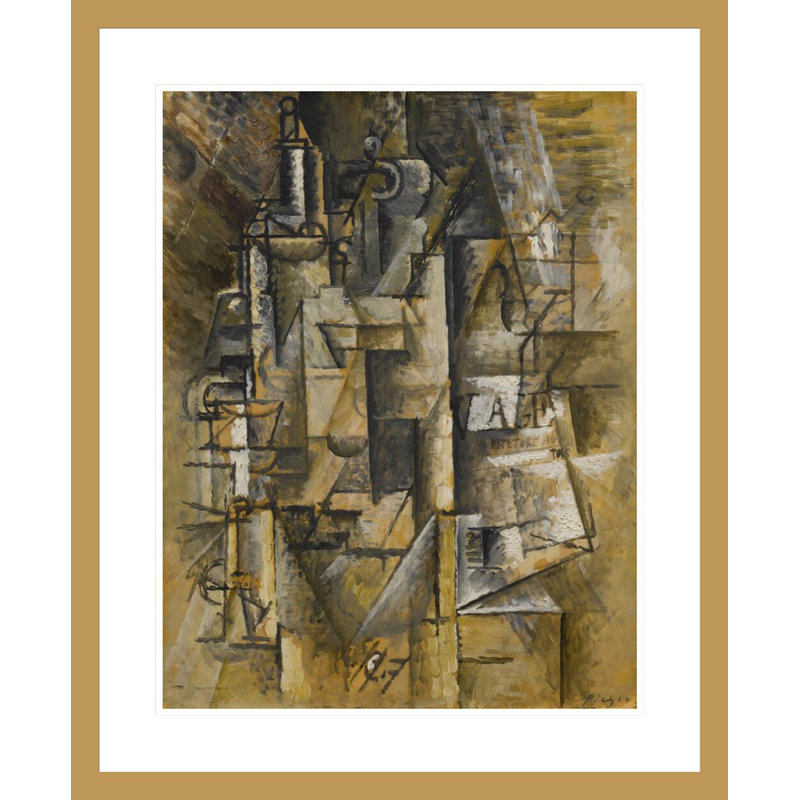 «Bottles and Glasses» par Pablo Picasso, impression giclée encadrée, H 28,6 po x l 23,5 po