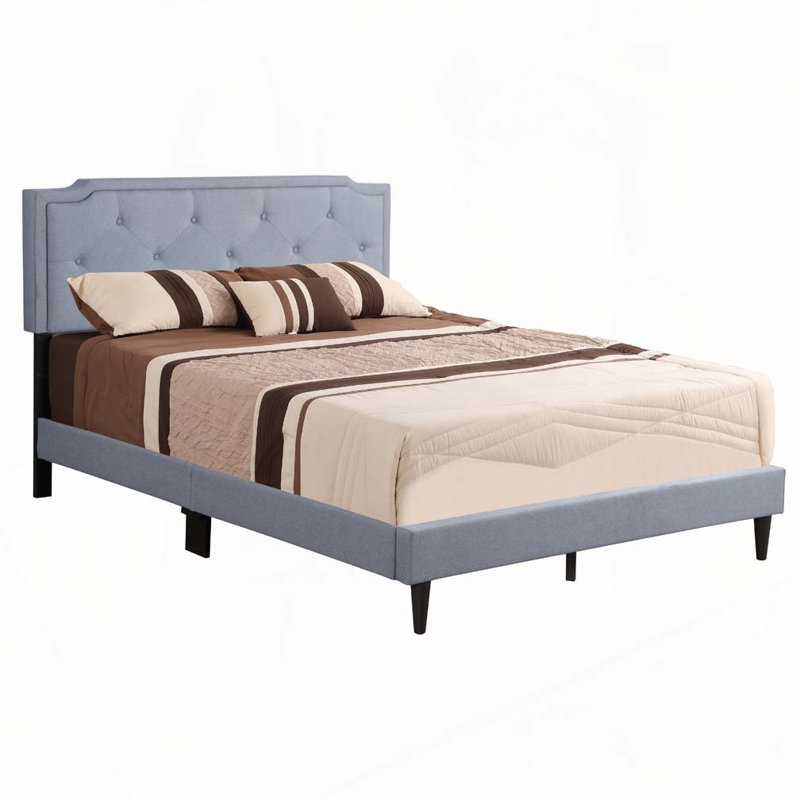 Lit tapissier, Bleu, Lit double