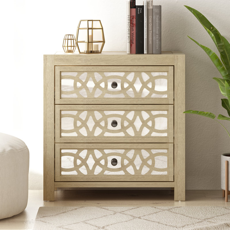 Newsoms 3 Drawer 26" W Nightstand, Oak
