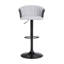 Tabouret de bar réglable en bois noir en tissu gris clair avec métal noir-843278365