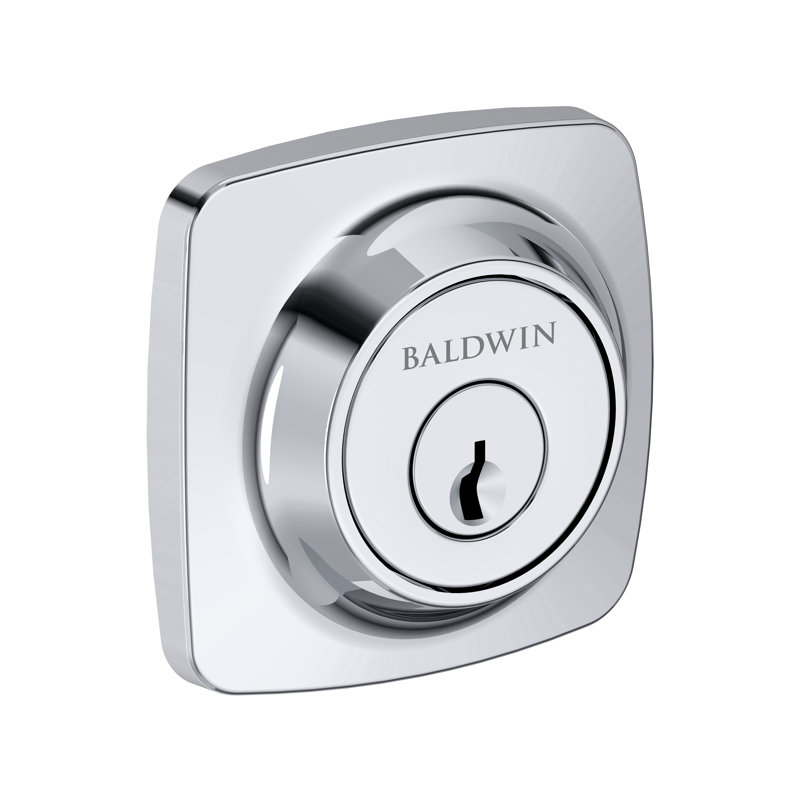 Soft Square Deadbolt Patio Deadbolt in Polished Chrome, Polished Chrome