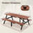 Rectangular 6 Person 75" Long Picnic Table Set with Umbrella Hole