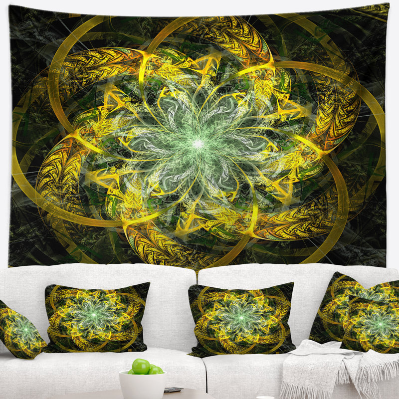 Tapisserie fleur abstraite, H 32 po x l 39 po