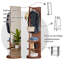 Miroir pleine grandeur en noyer 4-en-1 Bradburn, support pivotant à 360 degrés, portemanteau au sol en bois d'hévéa massif, verre HD incassable, 69 po x 20 po, utilisé pour le porche de la chambre à coucher.