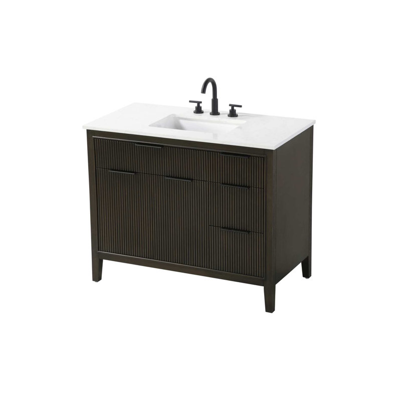 Meuble-lavabo simple 42 po en chêne chocolat, Chêne chocolat, 42"