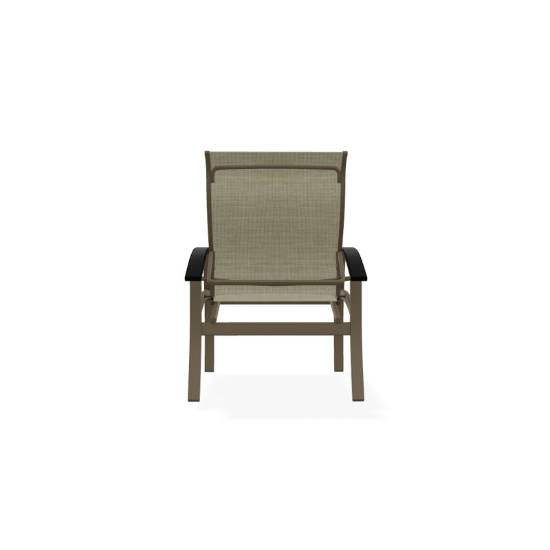 Chaise de patio Askar, Bois de plage texturé, Bristol taupe Sunbrella®, Noir