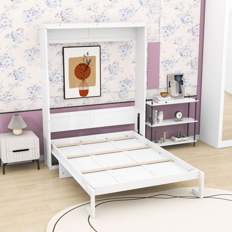 Armoire de lit escamotable Murphy avec conception peu encombrante et lattes, Double