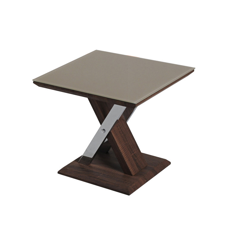 Bali Glass Top Pedestal End Table