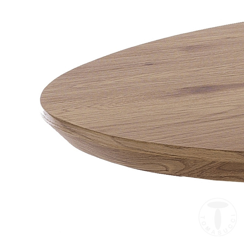 Amalah Extendable Oak Oval Metal Base Dining Table
