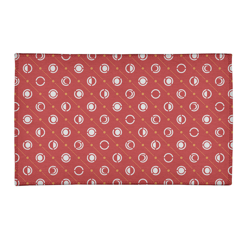 Tapis rouge/blanc lune phases, Rectangle 5 pi x 7 pi